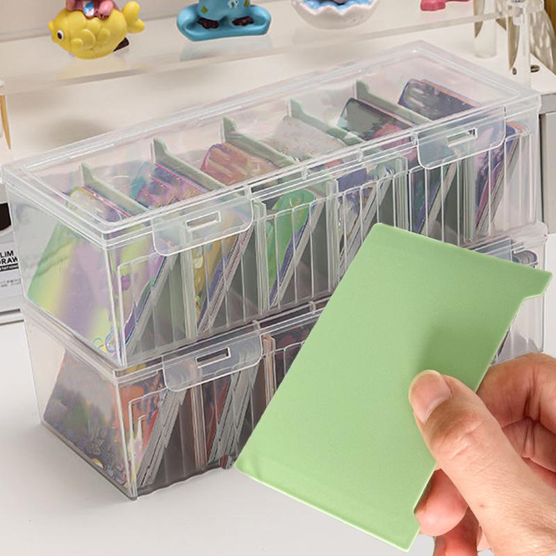 Game Card Flip Storage Box Plastic Playing Cards Case Transparent Clear Poker Boxes Adjustable Board Organizer Container