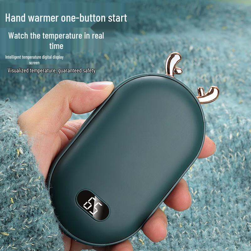 Big White Cartoon Digital Display Rechargeable Hand Warmer