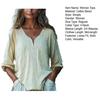 Women Tops Soft Fabric Breathable Loose Fit Blouse Three-Quarter Sleeve V-Neck Casual Spring Summer