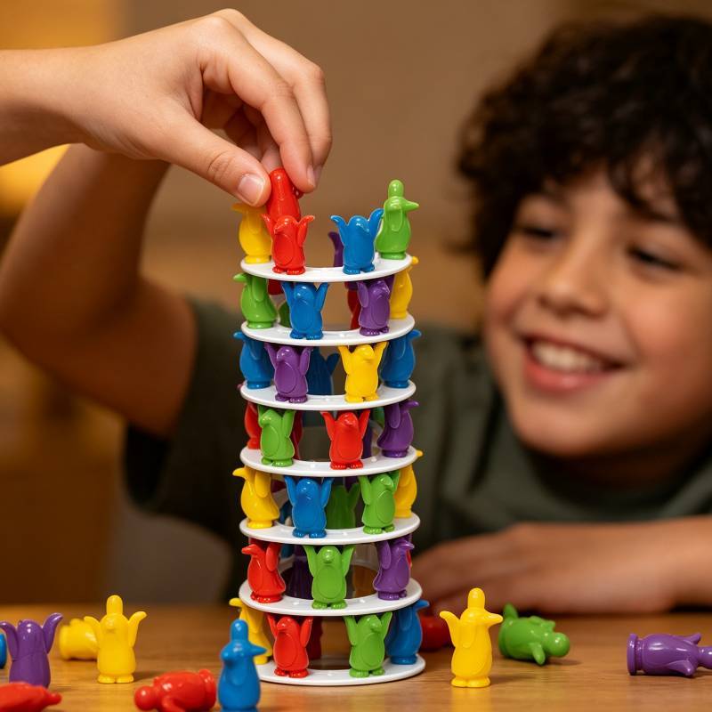 Penguin Stacking Game Indoor Toy Plastic Balance For Kids Development
