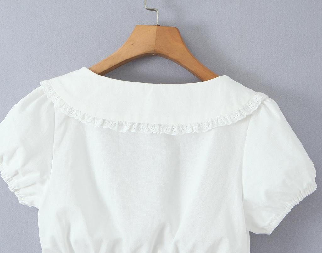 2026 French Women's Two-Piece Set: Square Neck Lace Crop Top + Low Waist Wrap Tie-Up Skirt