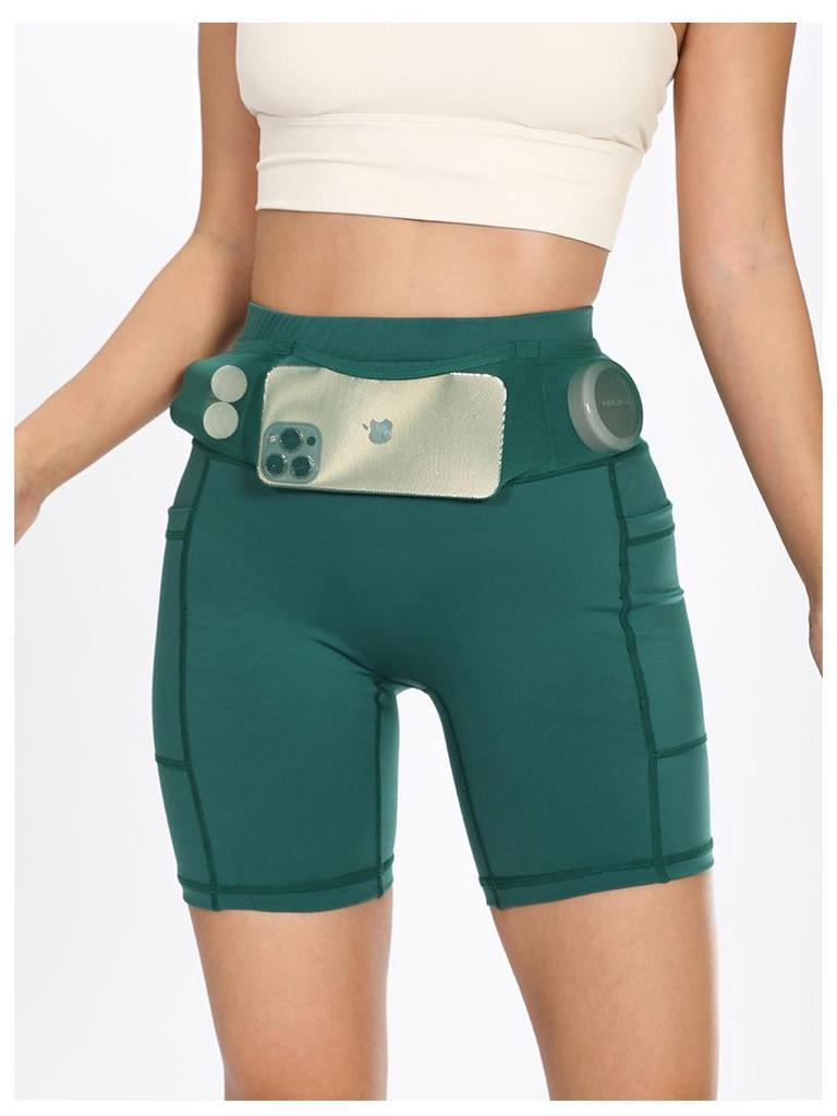 Unisex Quick-Dry 6-Pocket Kangaroo Running Shorts for Yoga and Cycling