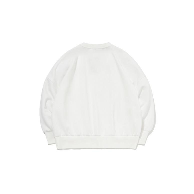 Li Ning Logo Print Fleece Warm Casual Sports Crew Neck Sweatshirt Women Sweatshirt Off-White AWDRF42-1