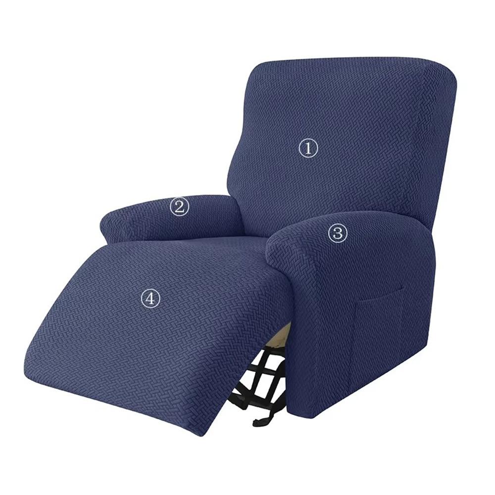 

Solid Color Armchair Cover Stretch Fabric Couch Slipcovers Universal T Jacquard Cover темно-синього кольору