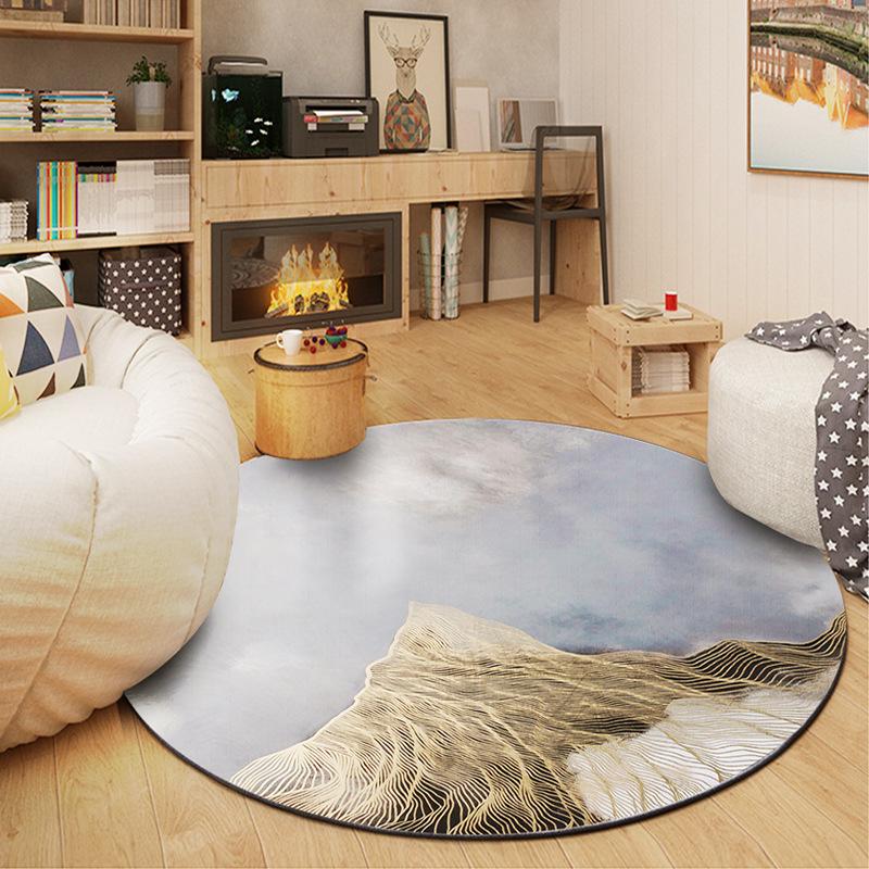 Round Carpet Simple Geometry Living Room Coffee Table Carpet Bedroom Bedside Computer Rocking Chair Mat