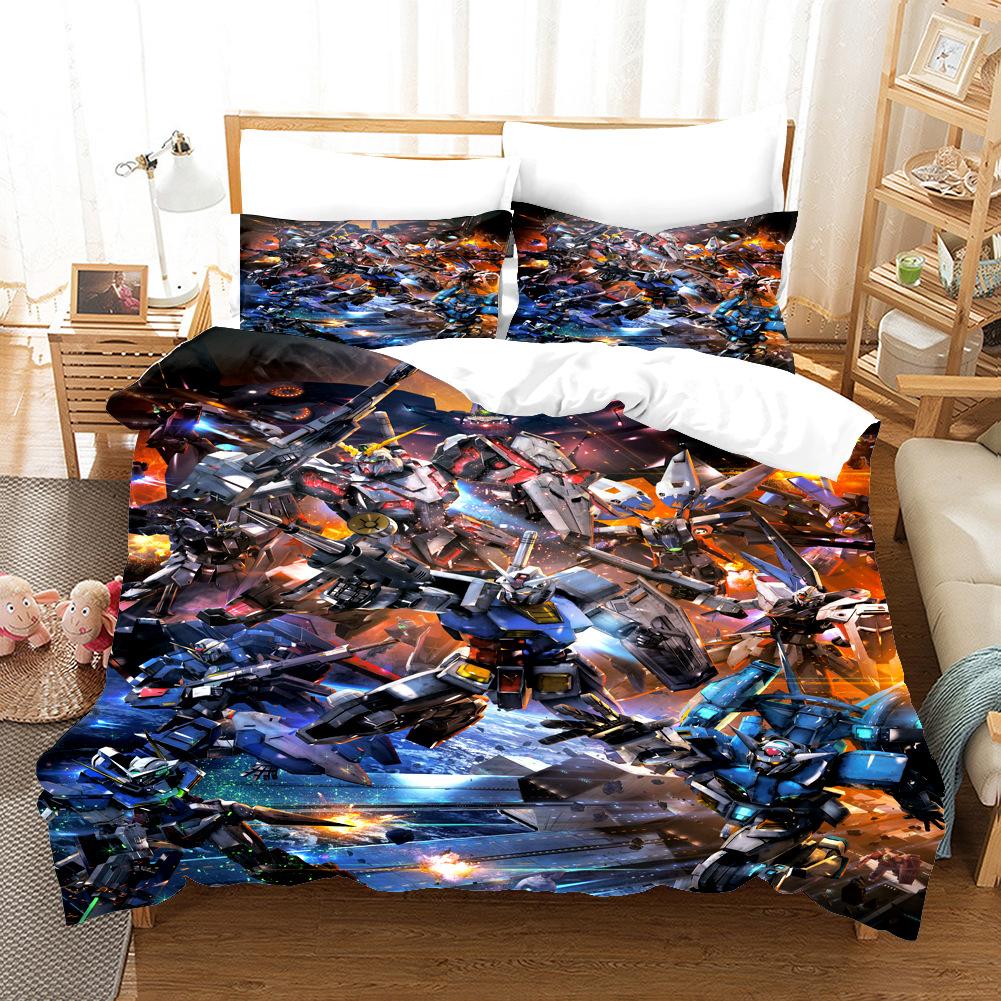 Home Textiles, Bedding Two Or Three Piece Polyester, Gundam Series 3D Digital Printing