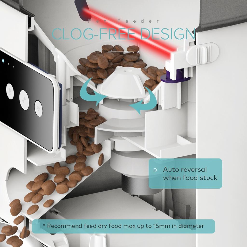 6L Automatic Pet Feeder Smart Food Dispenser For Dogs Cats Timer WIFI APP Control Stainless Steel Bowl Auto Cat Dog Pet Feeding Pet Supplies