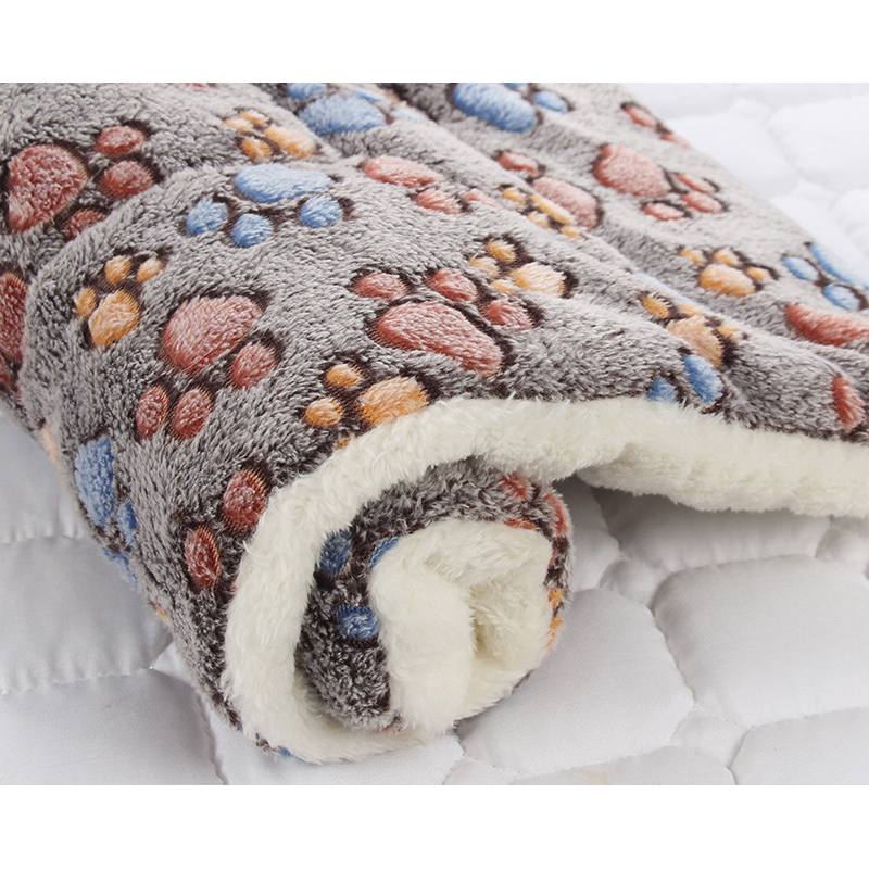 Blanket Warm Pet Pad Beds Cartoon Pattern Antislip Cats Dogs House Lamb Fleece