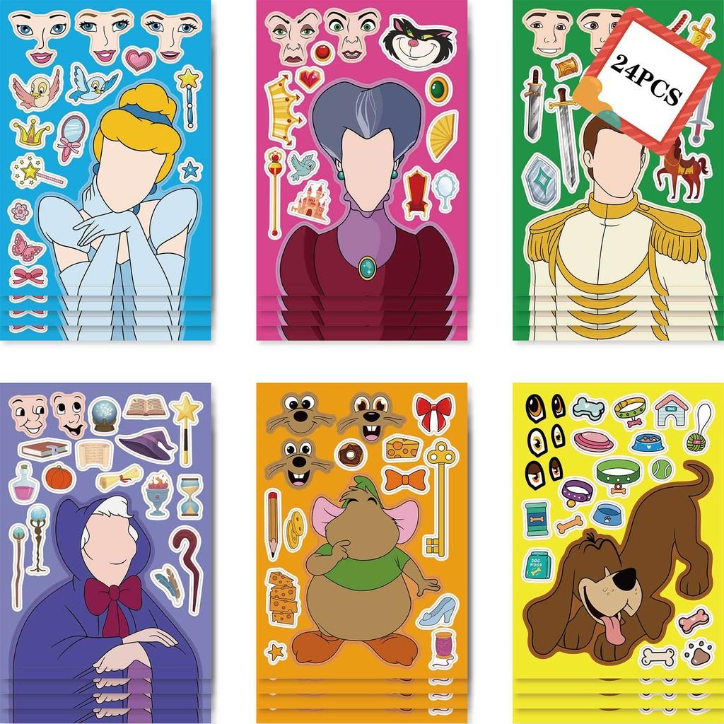 Charming Cm2303010 Cinderella Kids Anime Puzzle Diy Sticker Pack For Family Fun