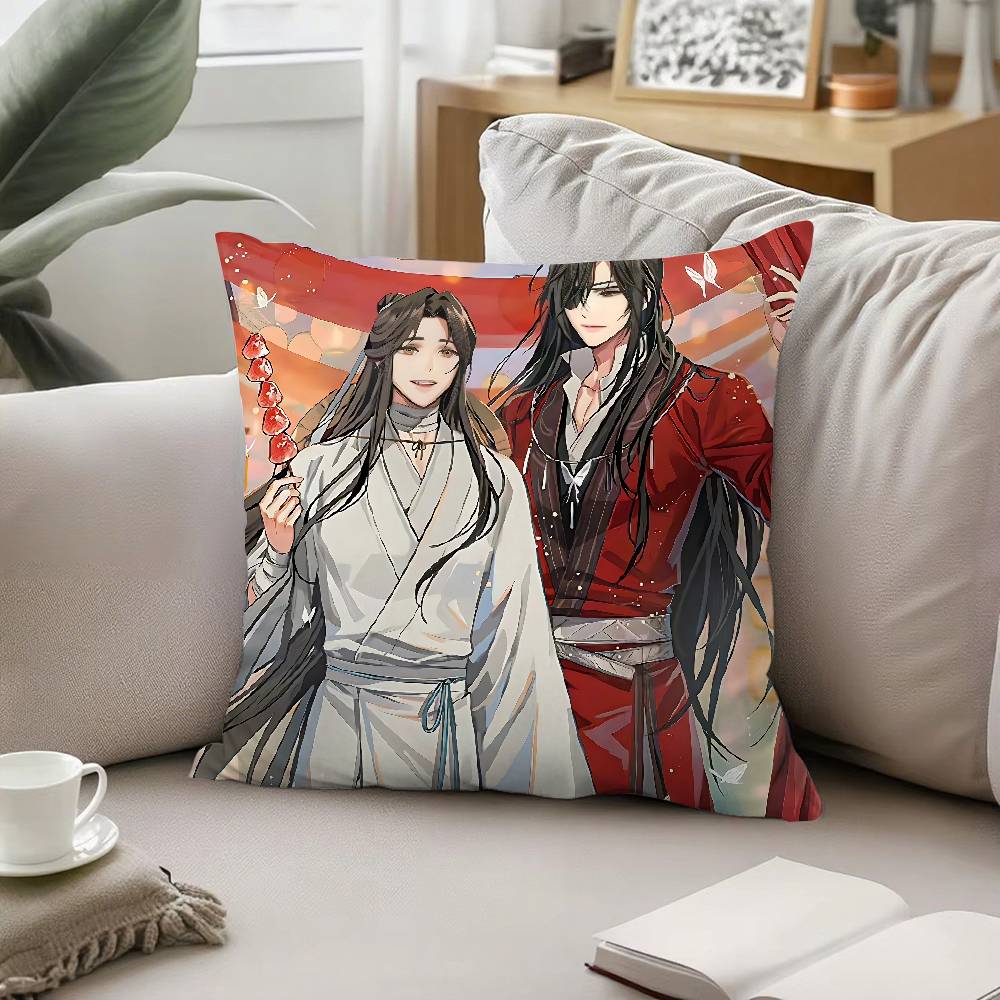 Anime Heaven Officials Blessing Throw Pillow Covers Pattern Cushion Cover Suitable For Sofa Bedroom Car Pillow Cover