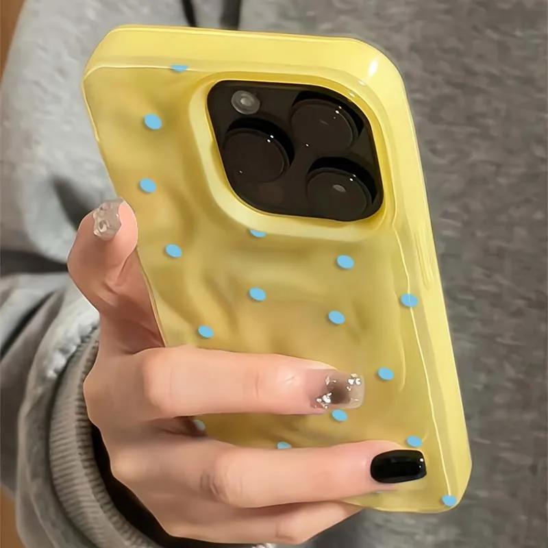 Proste Jednokolorowe Etui na Telefon w Kropki Dla iPhone 17 Air 16 15 14 13 12 11 Pro Max Plus Pokrowiec Antyupadkowy
