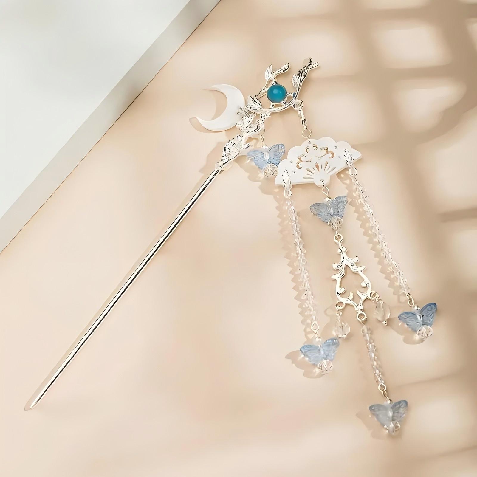 

Модная китайская кисточка для волос в стиле ретро, заколка для волос с кисточкой-бабочкой, для повседневных встреч, женские украшения, игла для волос, заколка для волос