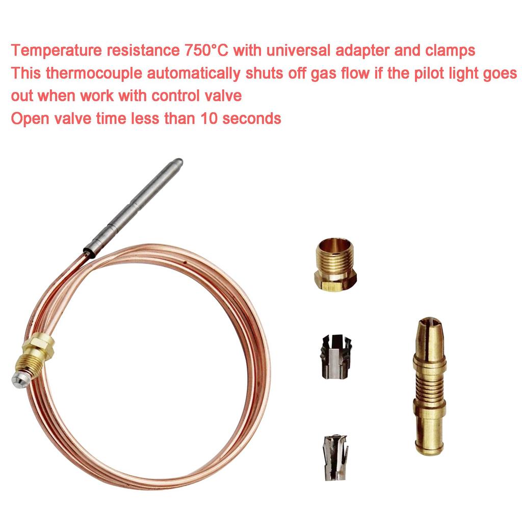 Universal Snap Fit Thermocouple: 24in 600mm Pilot Burner Replacement for Robertshaw 1980-024 1980-036 Thermostat Control - Easy Installation