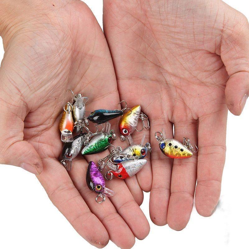 10pcs Fishing Lures Kinds Of Minnow Fish Bass Tackle Hooks Crankbaits Baits