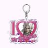 Pfp Sephiroth Acrylic KeyChain Pendant Key Ring I Love My Boyfriend Girlfriend Pink Heart Keyring for Bag Pendant Jewelry Gifts
