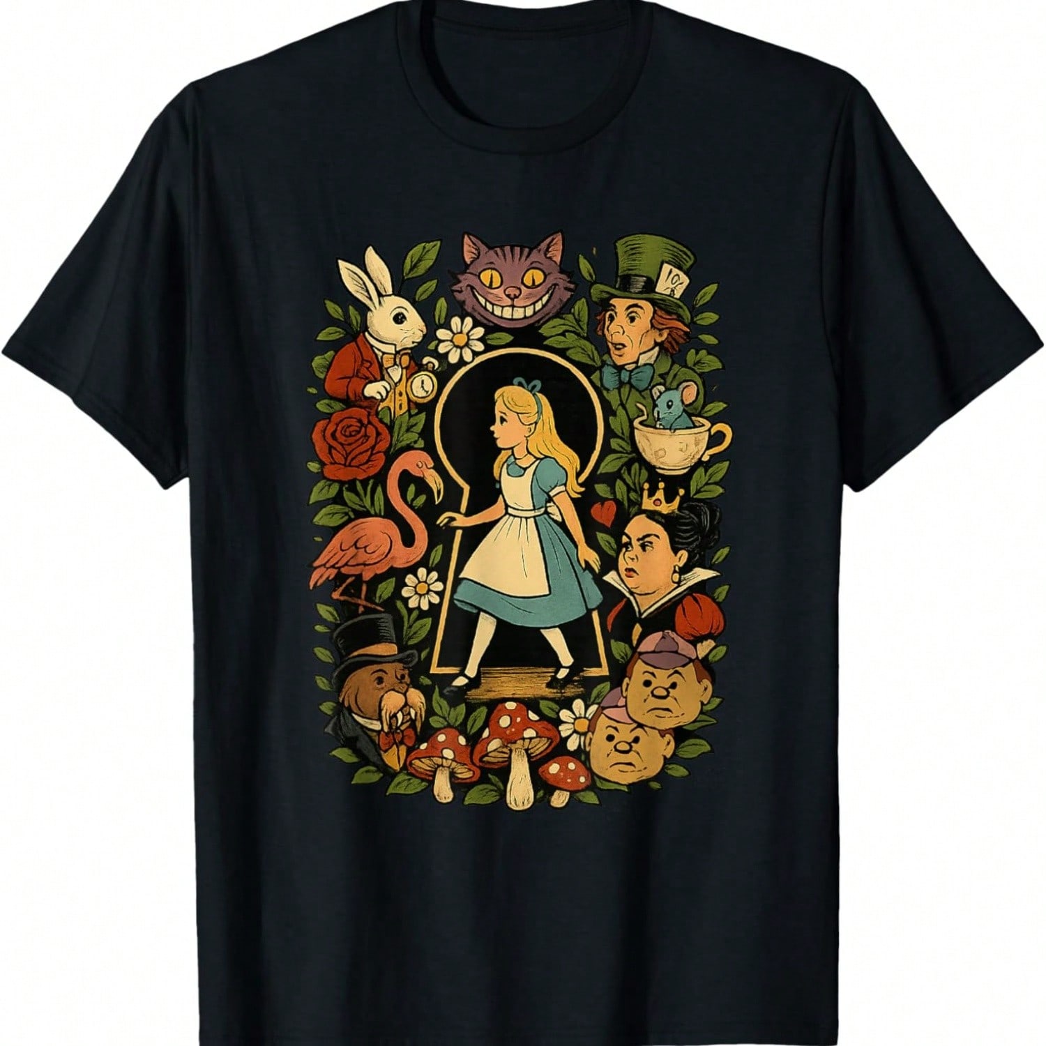 Alice In Wonderland Characters Lewis Carroll Illustration T-Shirt S разноцветный