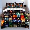 3Pcs Dice Pattern Bedding Set, Colorful Marbled Dice Print Duvet Cover + 2 Pillowcases, Funny Bedroom Decor