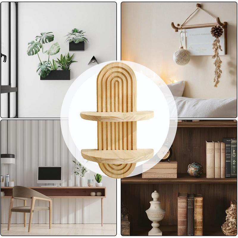 Boho Shelf Boho Bathroom Shelves Decorative Rainbow Arch Modern Candle Holder Vintage Bookshelf Stand For Laundry Apartment