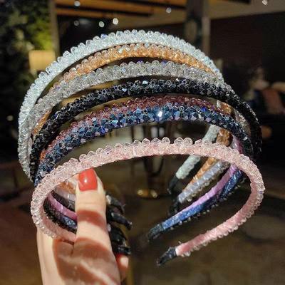Mode Mädchen Haaraccessoires Kristall Haarband Haarreif für Frauen Strass Lünette Kopfschmuck Dünnes Stirnband Schicke Haarbänder