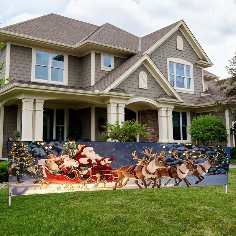 Christmas Banner Flag Merry Christmas Decoration For Home 2026 Xmas Ornaments Gifts Navidad Noel Natal Happy New Year 2026