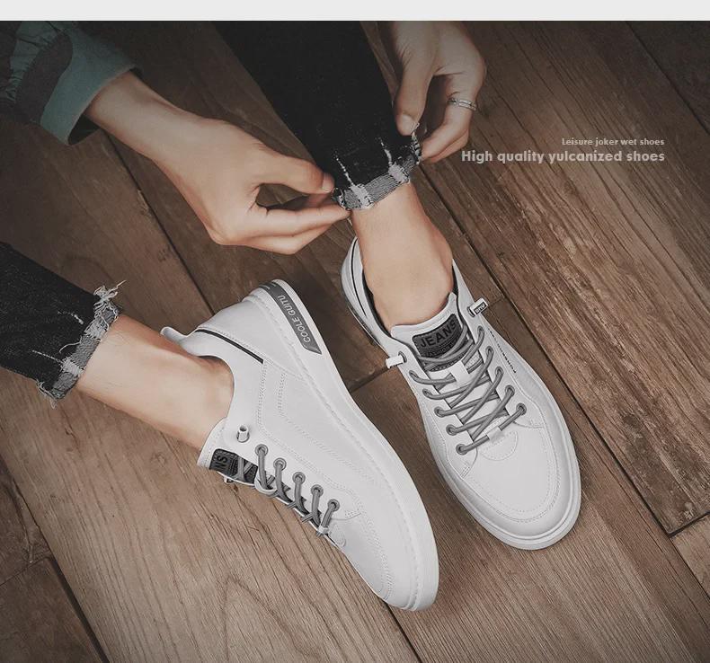 2025 Summer Men's Casual Leather Sneakers - Trendy, Non-Slip, Low-Top Sports Shoes
