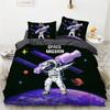 3D Astronaut King Queen Duvet Cover Cartoon Galaxy Universe Bedding Set for Boys Girls Outer Space Soft 2/3pcs Quilt Cover
