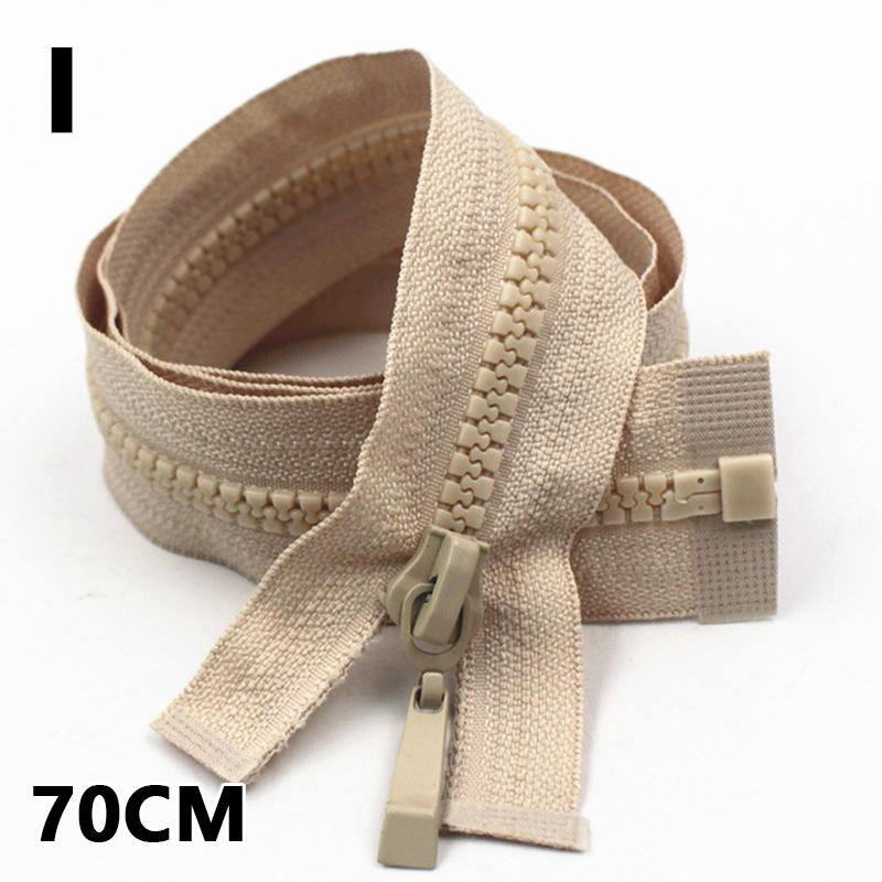 70/90cm 5# Resin Zipper Double Slider Zip For Down Jacket Clothes Bags Sewing Accessories Open-End Zippers Repair Accessory