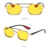 Gradient Unisex Polarized Sunglasses Indian Style Anti-UV Glasses Double-bar Square Sunnies  Party
