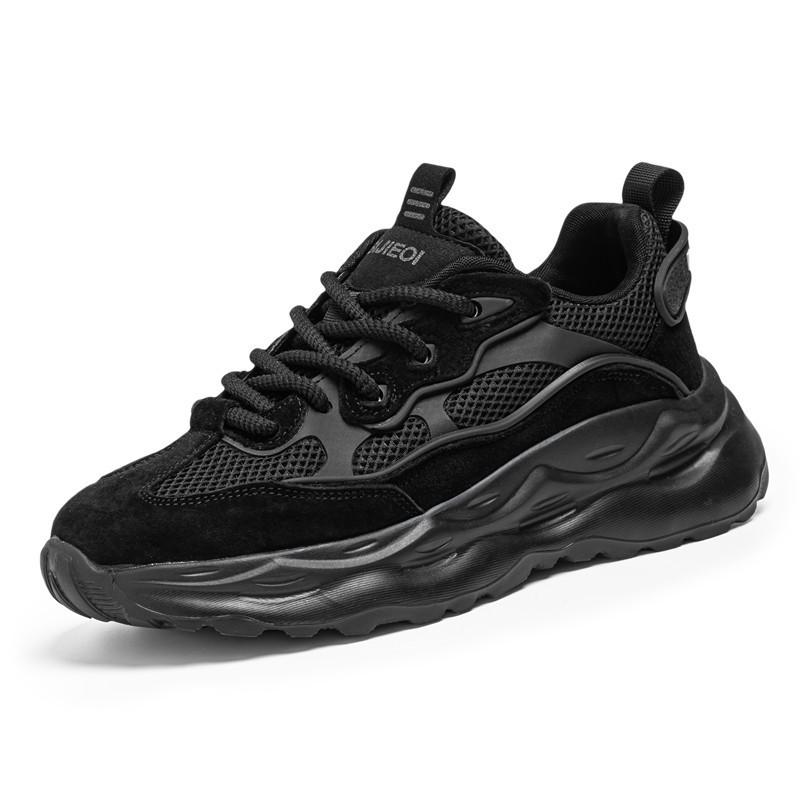Winter High-top High-end Running Leather Surface Waterproof and Non-slip Sports Casual Height-increasing Dad Shoes