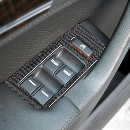 4Pcs Carbon Fiber Interior For Window Control Cover Trim For Acura TL 2004-2008