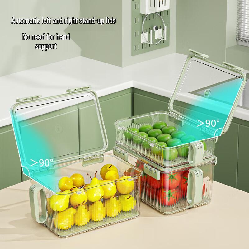 OUGU Transparent Refrigerator Storage Box with Handle