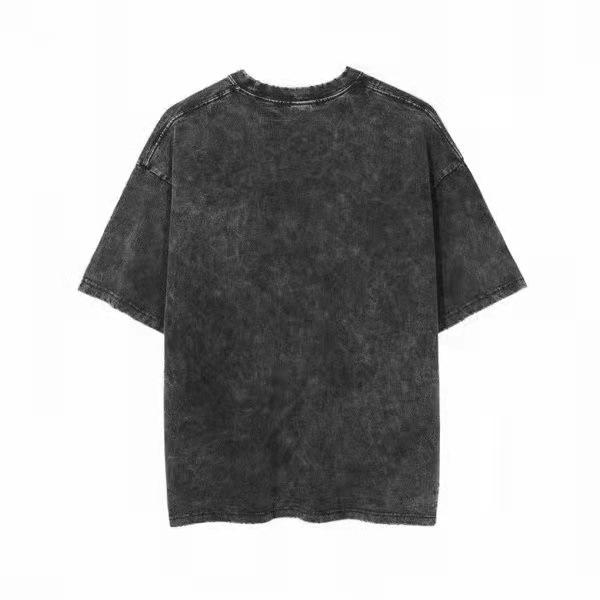 T-shirt Trendy da Donna Taglie Forti 2024 in Cotone Larga Effetto Usurato - Manica Corta, Top con Spalle Dritte per l'Estate