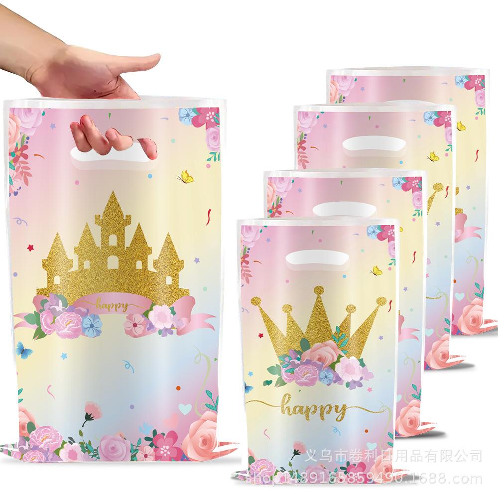 Princess Castle Theme Party Supplies Gift Bag Castle Line Decorative Candy Bag Gift Bag Tote Bag