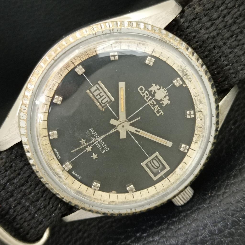 VINTAGE ORIENT AUTOMATIC JAPAN MENS BLACK COLOR DIAL WATCH A706309-1