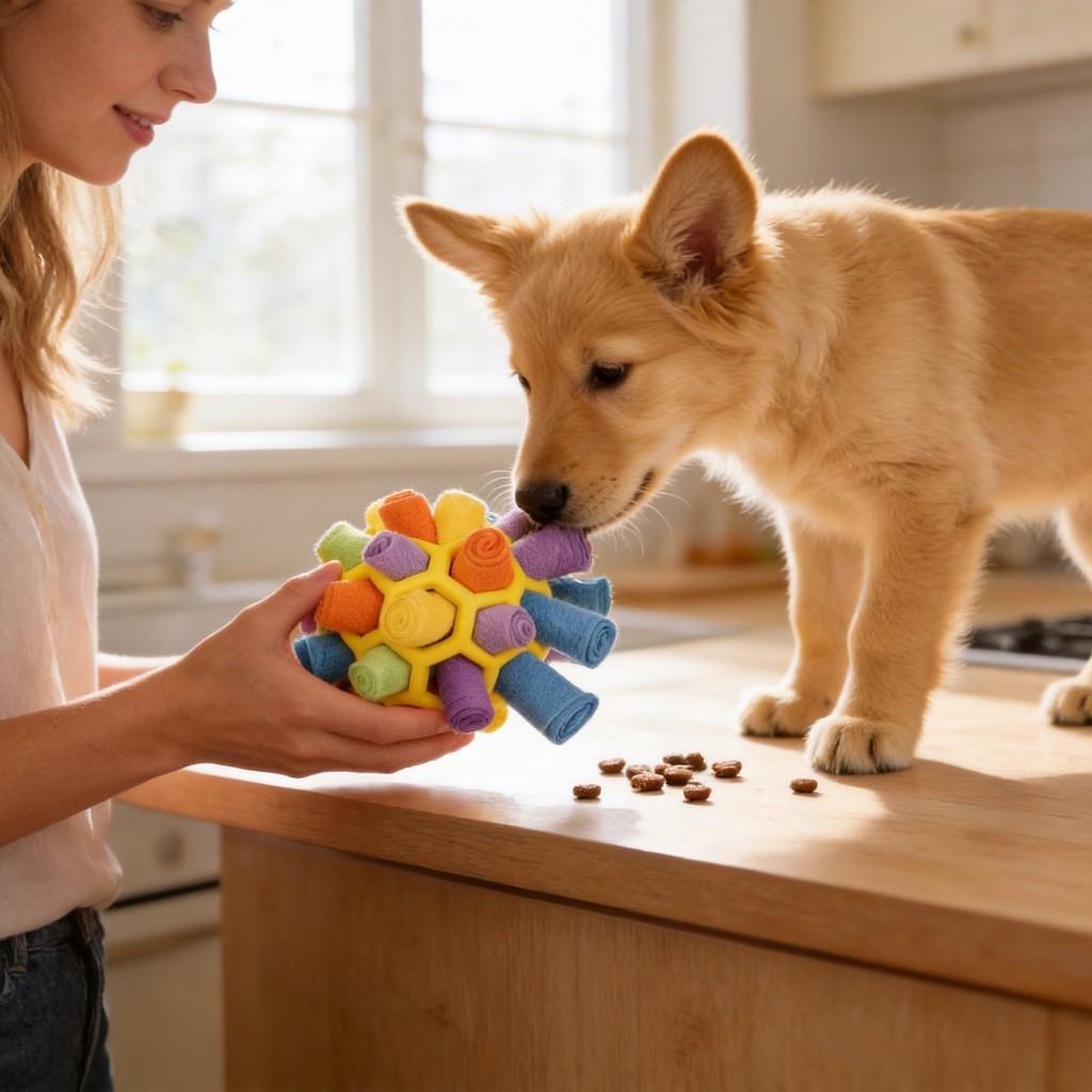 Pet Sniffing Bubble Toy With Rubber Ball Puzzle For Dogs Fun And Enrichment