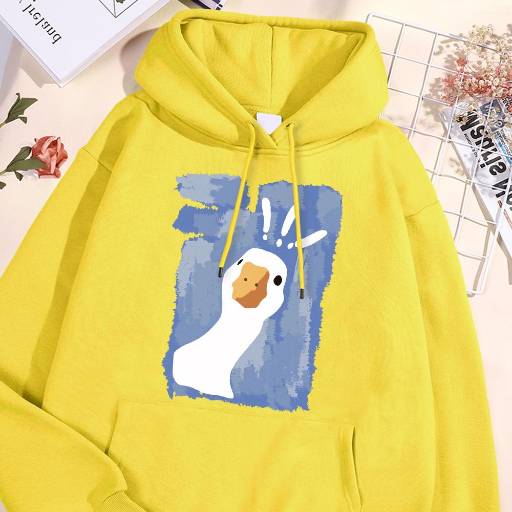 Graffiti Confused Duck Print Women's Hoodie Fashion Hoodie Casual Hoodie Korean Women's Clothing Graphic Retro Fashion