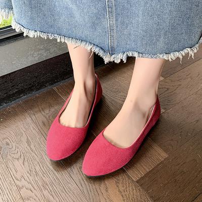Suede Korean Version Pointed Single Shoes Women'S Candy Color Flat Bottom Women'S Shoes Large Size Women