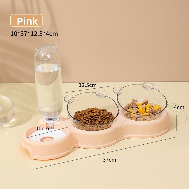 Cat Bowl, Double-bowl Moisture-proof Mouth, Multi-functional Pet Bowl, Automatic Feeding and Drinking Water Dispenser, Dog Bowl