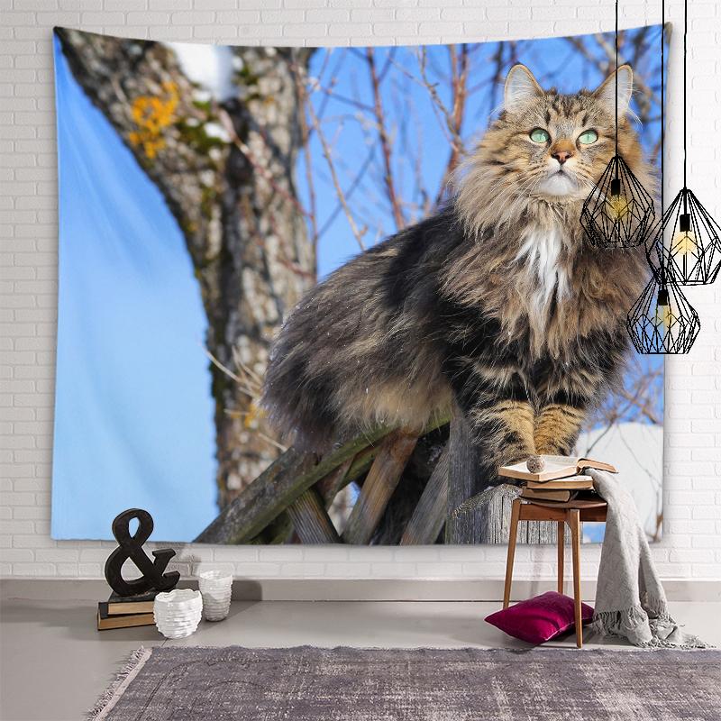 Cute Cat Tapestry Background Wall Art Decoration Wall Hanging Bedroom Dormitory Room Kawaii Home Decoration