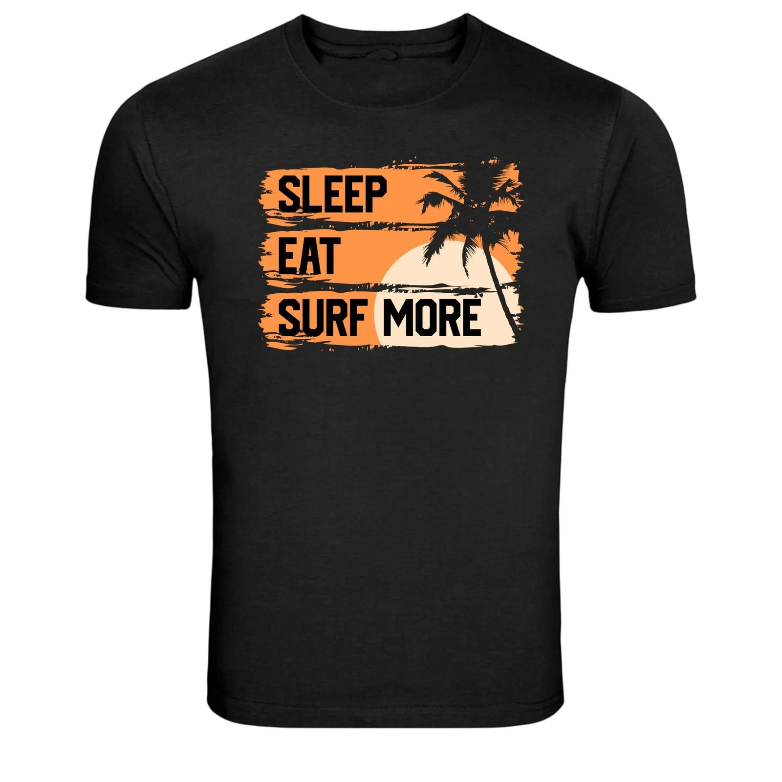 Sleep Eat Surf More Beach Surfer Life Graphic T-Shirt XS