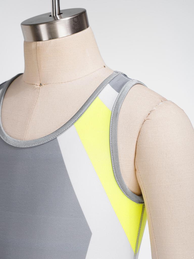 Canottiera da Lotta per Ragazzi Color Block Senza Maniche Lunghezza Coscia Body per Sport Allenamento Esercizio Ciclismo Allenamento