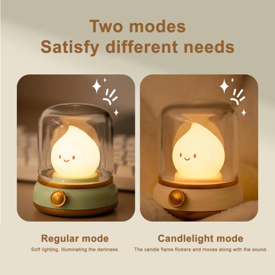 LED Bedside Lamp Flameless Candle Lamp Adjustable Brightness Timer Function Rechargeable Night Light LED Tea Light