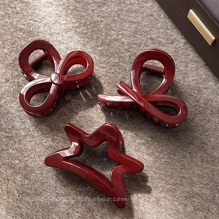 Retro vínová polodlouhá spona do vlasů pro ženy - 2025 Vysoce kvalitní vlasový doplněk