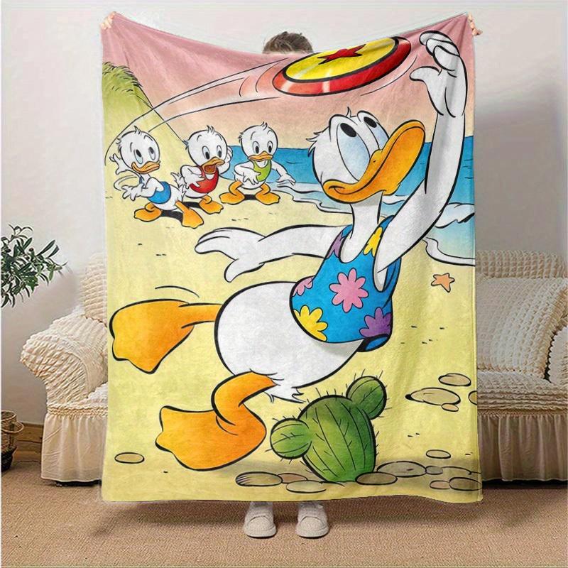 1pc, Donald Duck Family Beach Party Throw Blanket Home Decor, Couch Cover, Outdoor Blankets, Gifts, Flannel Blanket