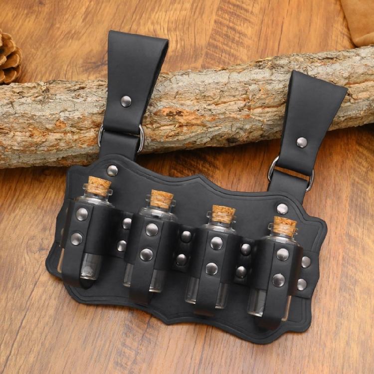 Auffällige Steampunk-Stile PU-Leder Taillengürtel-Set mit Mehrzweck-Alchemie-Flasche Halloween-Kostümzubehör