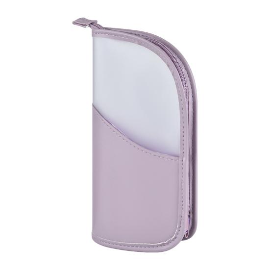 Makeup Brush Storage Bag Vertical PU Leather Waterproof Organizer фиолетовый