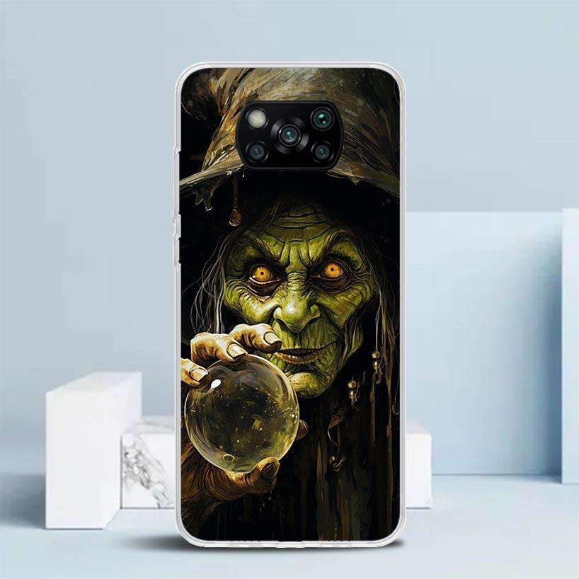 Halloween Moon Witch Horror Soft Cover for Xiaomi Poco F7 Ultra X7 X6 X5 Pro M7 Phone Case Redmi 15 15C 13 13C 12 12C 10 10C Pri