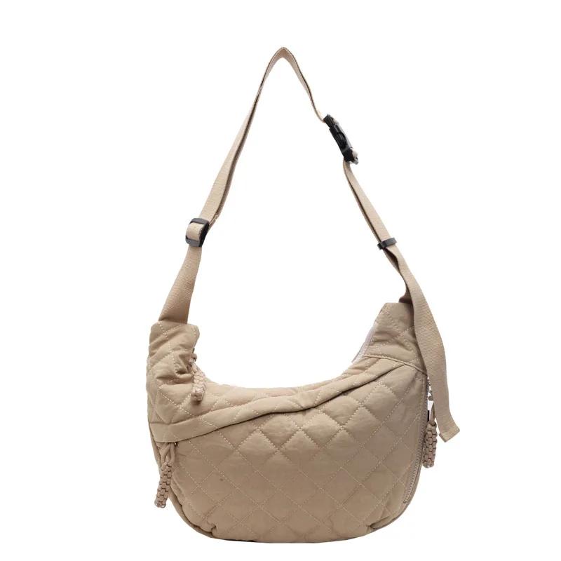 New Cotton Clothes Diamond-shaped Large Capacity Simple Travel Shoulder Bag Messenger Bag
