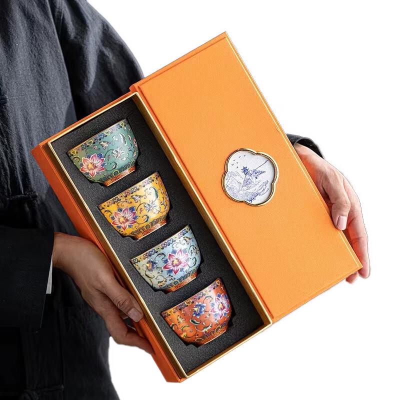 Tao Ding Xuan Decal Enamel Master Teacup Set