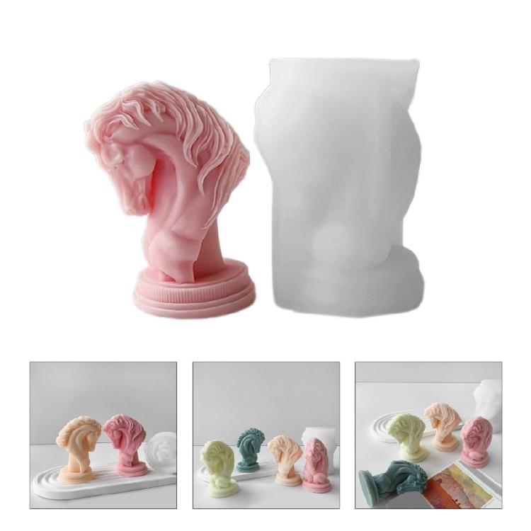 Multifunctional Horse Head Shape Scented Candle Silicone Mold Flexible Candle Molds for Sculpting Artistic Pieces